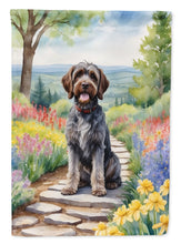 Load image into Gallery viewer, Wirehaired Pointing Griffon Spring Path House Flag