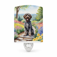 Load image into Gallery viewer, Wirehaired Pointing Griffon Spring Path Ceramic Night Light Compact, UL-Certified, Ideal for Bedroom, Bathroom, Nursery, Hallway, Kitchen, 6x4x3, Multicolor