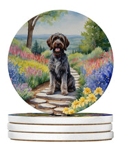 Load image into Gallery viewer, Wirehaired Pointing Griffon Spring Path Large Sandstone Coasters Pack of 4
