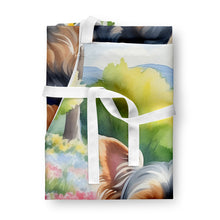 Load image into Gallery viewer, Yorkshire Terrier Spring Path Apron – Artist-Designed Kitchen, BBQ &amp; Craft Apron