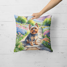 Load image into Gallery viewer, Yorkshire Terrier Spring Path Throw Pillow