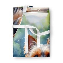 Load image into Gallery viewer, Yorkshire Terrier Spring Path Apron – Artist-Designed Kitchen, BBQ &amp; Craft Apron