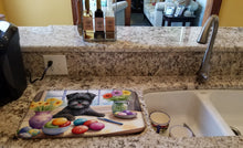 Load image into Gallery viewer, Decorating Easter Affenpinscher Dish Drying Mat