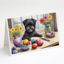 Load image into Gallery viewer, Decorating Easter Affenpinscher Greeting Cards - Blank Note Cards – 8-Pack of Artist-Designed Cards with Envelopes
