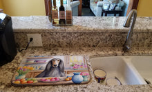 Load image into Gallery viewer, Decorating Easter Afghan Hound Dish Drying Mat