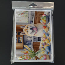 Load image into Gallery viewer, Decorating Easter Akita Greeting Cards - Blank Note Cards – 8-Pack of Artist-Designed Cards with Envelopes