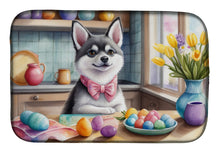 Load image into Gallery viewer, Decorating Easter Alaskan Klee Kai Dish Drying Mat