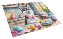 Load image into Gallery viewer, Decorating Easter Alaskan Klee Kai Glass Cutting Boards – Durable, Decorative Kitchen Art