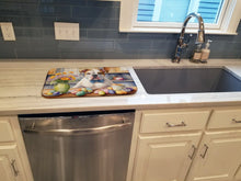 Load image into Gallery viewer, Decorating Easter American Bulldog Dish Drying Mat