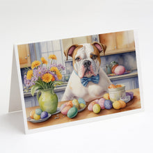Load image into Gallery viewer, Decorating Easter American Bulldog Greeting Cards - Blank Note Cards – 8-Pack of Artist-Designed Cards with Envelopes