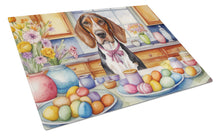 Load image into Gallery viewer, Decorating Easter American English Coonhound Glass Cutting Boards – Durable, Decorative Kitchen Art