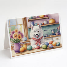 Load image into Gallery viewer, Decorating Easter American Eskimo Greeting Cards - Blank Note Cards – 8-Pack of Artist-Designed Cards with Envelopes