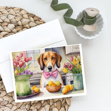 Load image into Gallery viewer, Decorating Easter American Foxhound Greeting Cards - Blank Note Cards – 8-Pack of Artist-Designed Cards with Envelopes