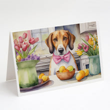 Load image into Gallery viewer, Decorating Easter American Foxhound Greeting Cards - Blank Note Cards – 8-Pack of Artist-Designed Cards with Envelopes