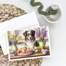 Load image into Gallery viewer, Decorating Easter Australian Shepherd Greeting Cards - Blank Note Cards – 8-Pack of Artist-Designed Cards with Envelopes