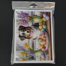 Load image into Gallery viewer, Decorating Easter Australian Shepherd Greeting Cards - Blank Note Cards – 8-Pack of Artist-Designed Cards with Envelopes