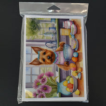 Load image into Gallery viewer, Decorating Easter Australian Terrier Greeting Cards - Blank Note Cards – 8-Pack of Artist-Designed Cards with Envelopes