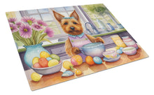 Load image into Gallery viewer, Decorating Easter Australian Terrier Glass Cutting Boards – Durable, Decorative Kitchen Art