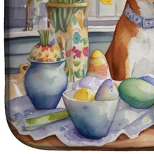 Load image into Gallery viewer, Decorating Easter Basenji Dish Drying Mat