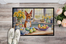 Load image into Gallery viewer, Decorating Easter Basenji Doormat-24x36 Indoor / Outdoor Rug | Made in USA