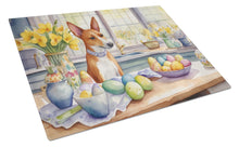 Load image into Gallery viewer, Decorating Easter Basenji Glass Cutting Boards – Durable, Decorative Kitchen Art