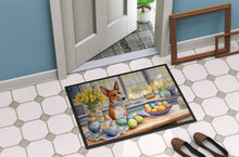Load image into Gallery viewer, Decorating Easter Basenji Doormat