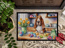 Load image into Gallery viewer, Decorating Easter Basset Hound Doormat-24x36 Indoor / Outdoor Rug | Made in USA