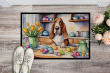 Load image into Gallery viewer, Decorating Easter Basset Hound Doormat