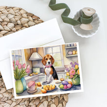 Load image into Gallery viewer, Decorating Easter Beagle Greeting Cards - Blank Note Cards – 8-Pack of Artist-Designed Cards with Envelopes