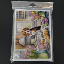 Load image into Gallery viewer, Decorating Easter Beagle Greeting Cards - Blank Note Cards – 8-Pack of Artist-Designed Cards with Envelopes