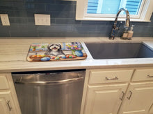 Load image into Gallery viewer, Decorating Easter Bearded Collie Dish Drying Mat
