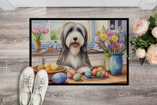 Load image into Gallery viewer, Decorating Easter Bearded Collie Doormat-24x36 Indoor / Outdoor Rug | Made in USA