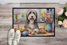 Load image into Gallery viewer, Decorating Easter Bearded Collie Doormat