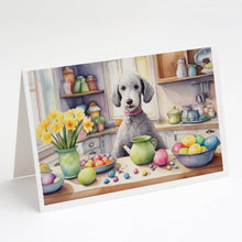 Load image into Gallery viewer, Decorating Easter Bedlington Terrier Greeting Cards - Blank Note Cards – 8-Pack of Artist-Designed Cards with Envelopes