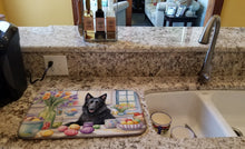 Load image into Gallery viewer, Decorating Easter Belgian Sheepdog Dish Drying Mat