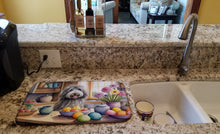Load image into Gallery viewer, Decorating Easter Bergamasco Sheepdog Dish Drying Mat