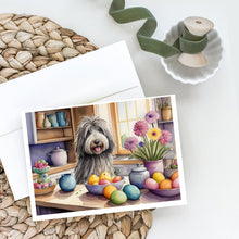 Load image into Gallery viewer, Decorating Easter Bergamasco Sheepdog Greeting Cards - Blank Note Cards – 8-Pack of Artist-Designed Cards with Envelopes