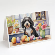 Load image into Gallery viewer, Decorating Easter Bernedoodle Greeting Cards - Blank Note Cards – 8-Pack of Artist-Designed Cards with Envelopes