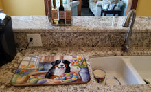 Load image into Gallery viewer, Decorating Easter Bernese Mountain Dog Dish Drying Mat