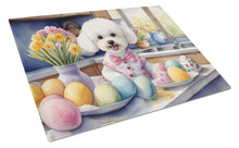 Load image into Gallery viewer, Decorating Easter Bichon Frise Glass Cutting Boards – Durable, Decorative Kitchen Art