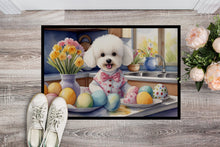 Load image into Gallery viewer, Decorating Easter Bichon Frise Doormat