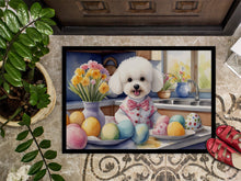 Load image into Gallery viewer, Decorating Easter Bichon Frise Doormat