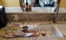 Load image into Gallery viewer, Decorating Easter Black and Tan Coonhound Dish Drying Mat