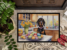 Load image into Gallery viewer, Decorating Easter Black and Tan Coonhound Doormat-24x36 Indoor / Outdoor Rug | Made in USA