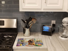 Load image into Gallery viewer, Decorating Easter Bloodhound Glass Cutting Boards – Durable, Decorative Kitchen Art