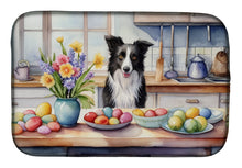 Load image into Gallery viewer, Decorating Easter Border Collie Dish Drying Mat