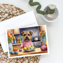 Load image into Gallery viewer, Decorating Easter Border Terrier Greeting Cards - Blank Note Cards – 8-Pack of Artist-Designed Cards with Envelopes