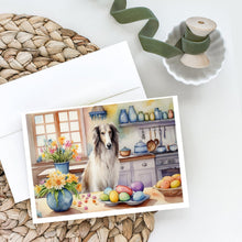 Load image into Gallery viewer, Decorating Easter Borzoi Greeting Cards - Blank Note Cards – 8-Pack of Artist-Designed Cards with Envelopes