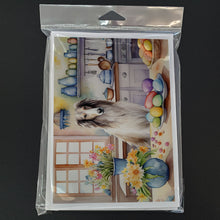 Load image into Gallery viewer, Decorating Easter Borzoi Greeting Cards - Blank Note Cards – 8-Pack of Artist-Designed Cards with Envelopes
