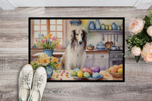 Load image into Gallery viewer, Decorating Easter Borzoi Doormat - 18X27 Indoor / Outdoor Rug | Made in USA
